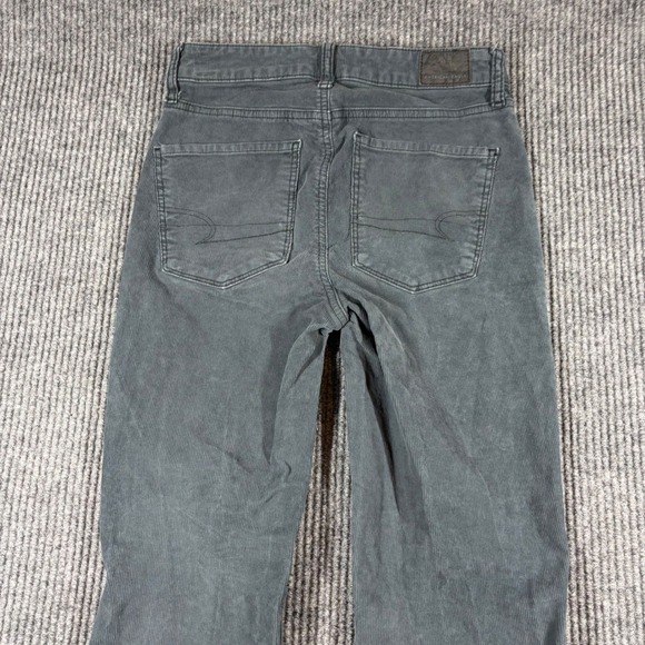 American Eagle Outfitters Pants Women's 2  Gray Corduroy Flare Regular Stretch - Picture 7 of 10